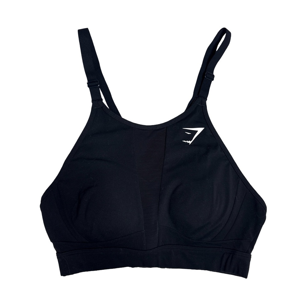 GYMSHARK Women’s Athletic Full Coverage Black Soft Cup Sports Bra Adjustable S